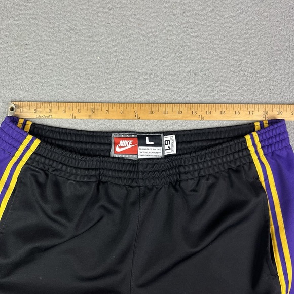 Nike Team Los Angeles Lakers Pants Size L Warm-up 61 Retro Black Ankle Button - Picture 16 of 16